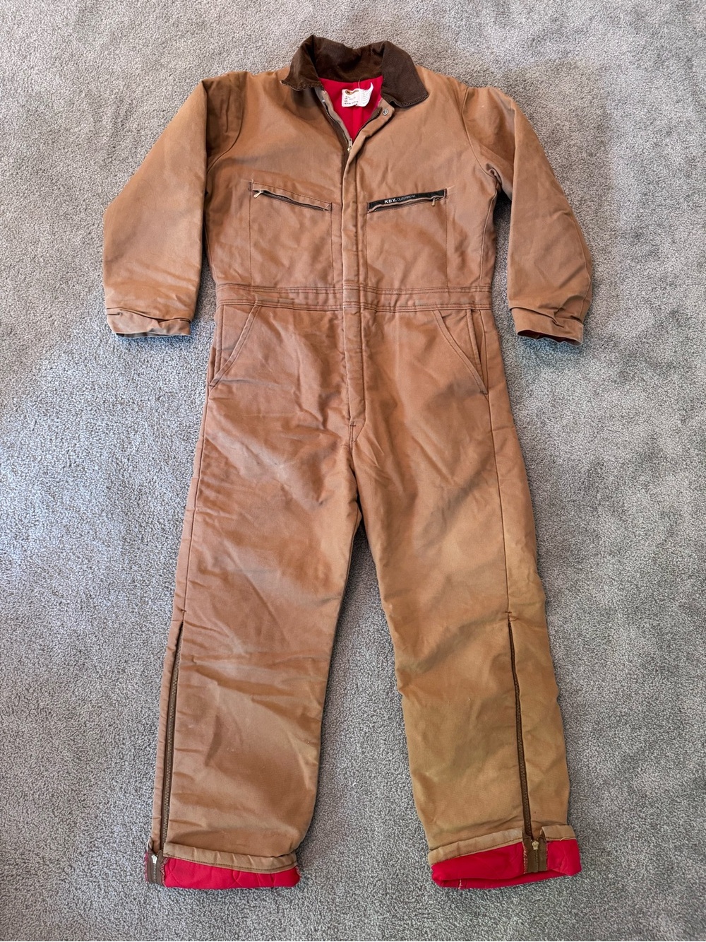 Vintage KEY Imperial Outerwear Insulated Duck Canvas Coveralls Medium Regular
